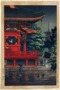 Rain At Kannon Temple, Asakusa by Tsuchiya Koitsu