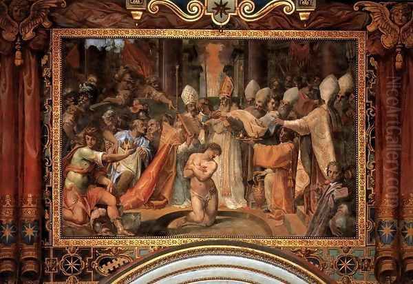 Pope Sylvester Baptizes Constantine - view 1
