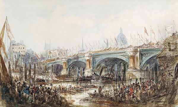 View of the Opening of the New Blackfriars Bridge by Queen Victoria (1819-1901) 6th November 1869 - view 1