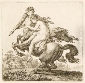 Ein Kentaur Mit Einer Keule Und Einem Nackten Madchen Auf Seinem Rucken by Carl Wilhelm Kolbe
