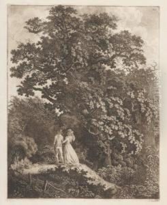 Modisch Gekleidetes Paar Unter Einer Eiche by Carl Wilhelm Kolbe
