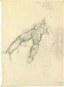 Nudo Maschile Disteso by Anton Kolig