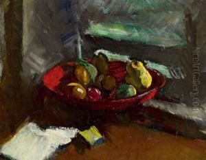 Stillleben Mit Fruchten by Anton Kolig