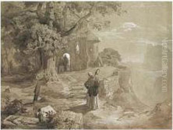 Pilger Auf Dem Weg Zur Kapelle (pilgrims On The Way To A Chapel) - view 1