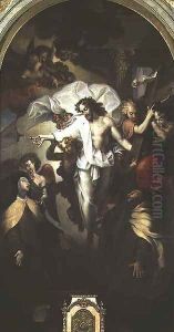 Christ Resurrected between St. Theresa of Avila (1515-82) and St. John of the Cross (1524-91) by Michel des Gobelins Corneille