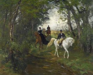 Riding Out At The Forest Edge by Rudolf Koller