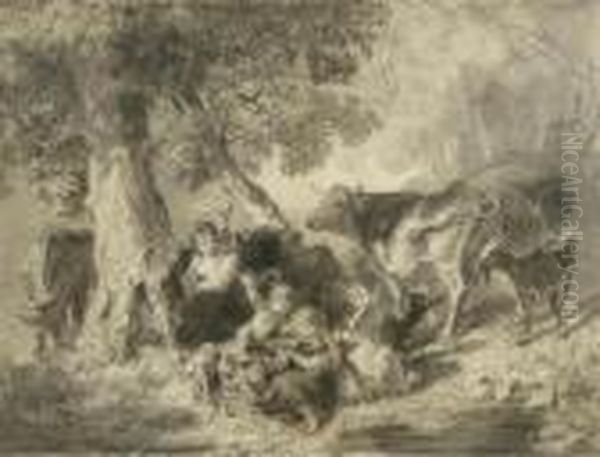Herdsmen Under A Tree - view 1