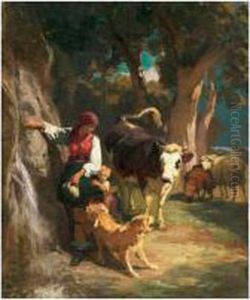 Anni Bei Der Quelle by Rudolf Koller