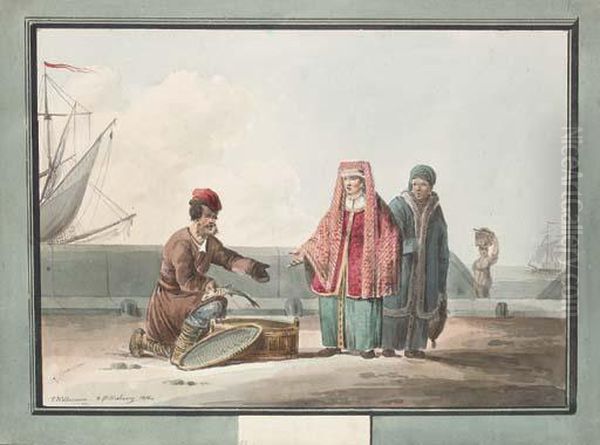 A Russian Peasant Selling Fish - view 1