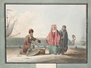 A Russian Peasant Selling Fish by Carl Ivanovitch Kollmann