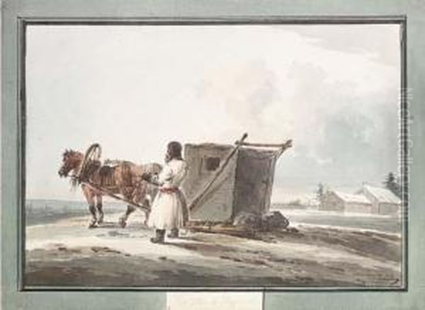 A Russian Peasant With A Sledge - view 1