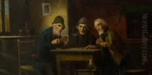 The Card Players by Lajos Kolozsvary