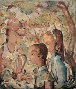 Frauen Im Garten by Joseph Kolschbach