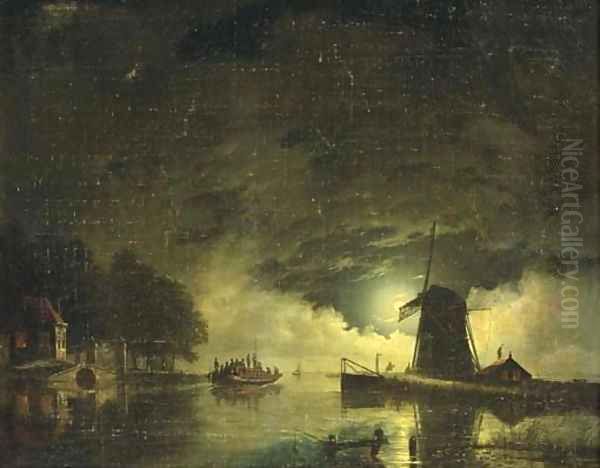 A ferry crossing by moonlight - view 1