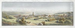 "chaine Des Alpes Prise De L'entree De La Promenade by Franz Niklaus Konig