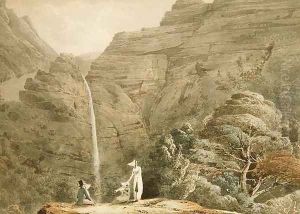 Visiting the cataract at Dol-y-Melynen, near Dolgelly, Wales by Hubert Cornish