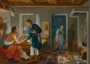 Esau Sells His Right Of The First Born To Jacob by Johann Konig