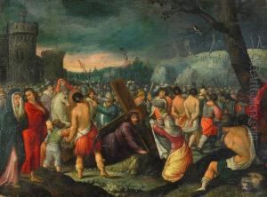 Jesus Barande Korset by Johann Konig