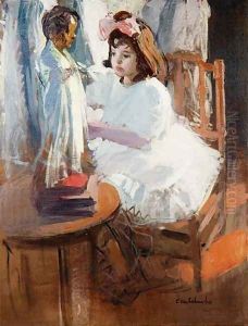Young Girl with a Doll by Claudio Castelucho