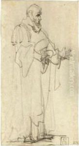 Standing Figure Of A Bearded, Robed Man by Philips Koninck
