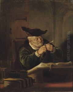 A Scholar Sharpening His Quill