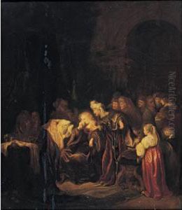 David And Bathsheba Mourning Over Their Dead Son by Salomon Koninck