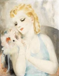 Jeune Fille Au Bouquet by Micao Kono