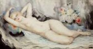 Nu Au Bouquet De Fleurs, Circa 1930 by Micao Kono