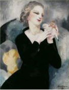 Femme Aux Chatons by Micao Kono