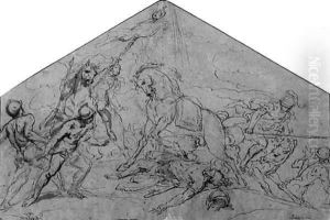 The Conversion of Saint Paul Design for a lunette by Guillaume Courtois