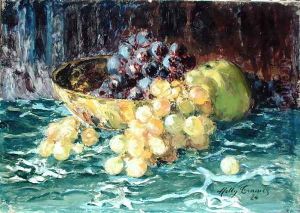 Still Life with Grapes 1924 by Molly Cramer