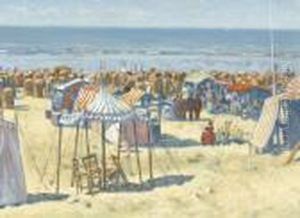 Belebte Strandpartie by Cornelis Koppenol
