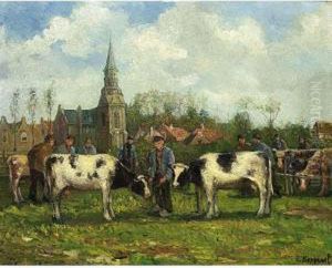 A Cattle Market by Cornelis Koppenol