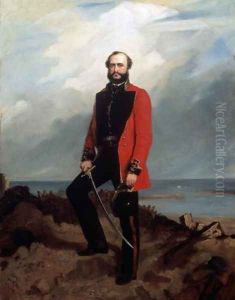Major-General Charles Ashe Windham (1810-70) Coldstream Guards, standing in front of the Redan, Sebastopol, 1855 by Charles Couzens