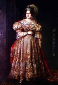 Maria Christina de Bourbon (1806-1878) by Valentin Carderera y Solano