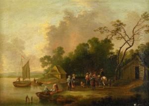 Kustlandskap Med Figurer
