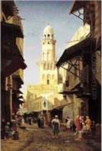 " Rue Animee Au Caire ". by Peter Kornbeck
