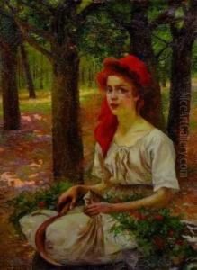 Paysanne Au Foulard Rouge by Michel Korochansky