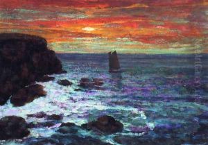 Sailboat at Sunset by Victor Charreton