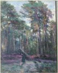 Vieille Femme Dans Un Sous-bois by Michel Korochansky