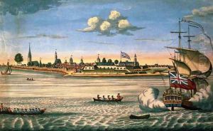 View of Fort George, with the city of New York from the south-west by John Carwitham