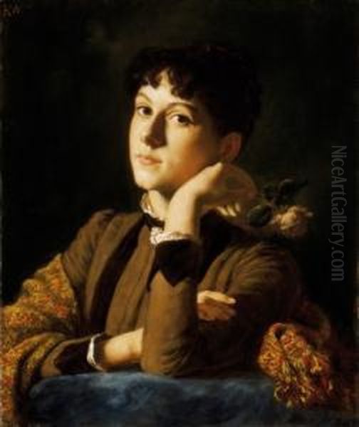 Young Girl With A Rose ( The Portrait Of Klotild Abt) - view 1