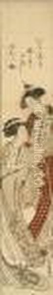 Two Courtesans With Albums Of Poems - view 1