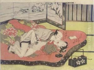 Ten Erotic Prints From Various Series by Isoda Koryusai