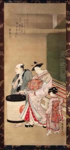 Signed Koryusai Ga And Sealed Masakatsu No In by Isoda Koryusai