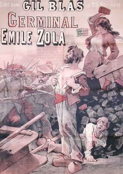 Poster advertising the publication of 'Germinal' by Emile Zola (1840-1902) in 'Gil Blas', 25th November 1878 - view 1