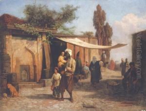 Oriental Street Scene by Franz Xavier Kosler