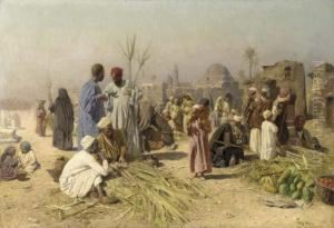 A Vegetable Market, Cairo by Franz Xavier Kosler