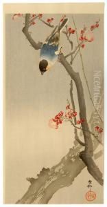 Bullfinch On Red Plum Branch by Ohara Koson