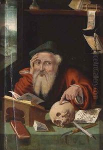 Saint Jerome in his study 2 by Joos Van Cleve
